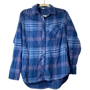 ORVIS Women's Shirt, Blue Pink Plaid Flannel, Long Sleeve, Casual, Size M
